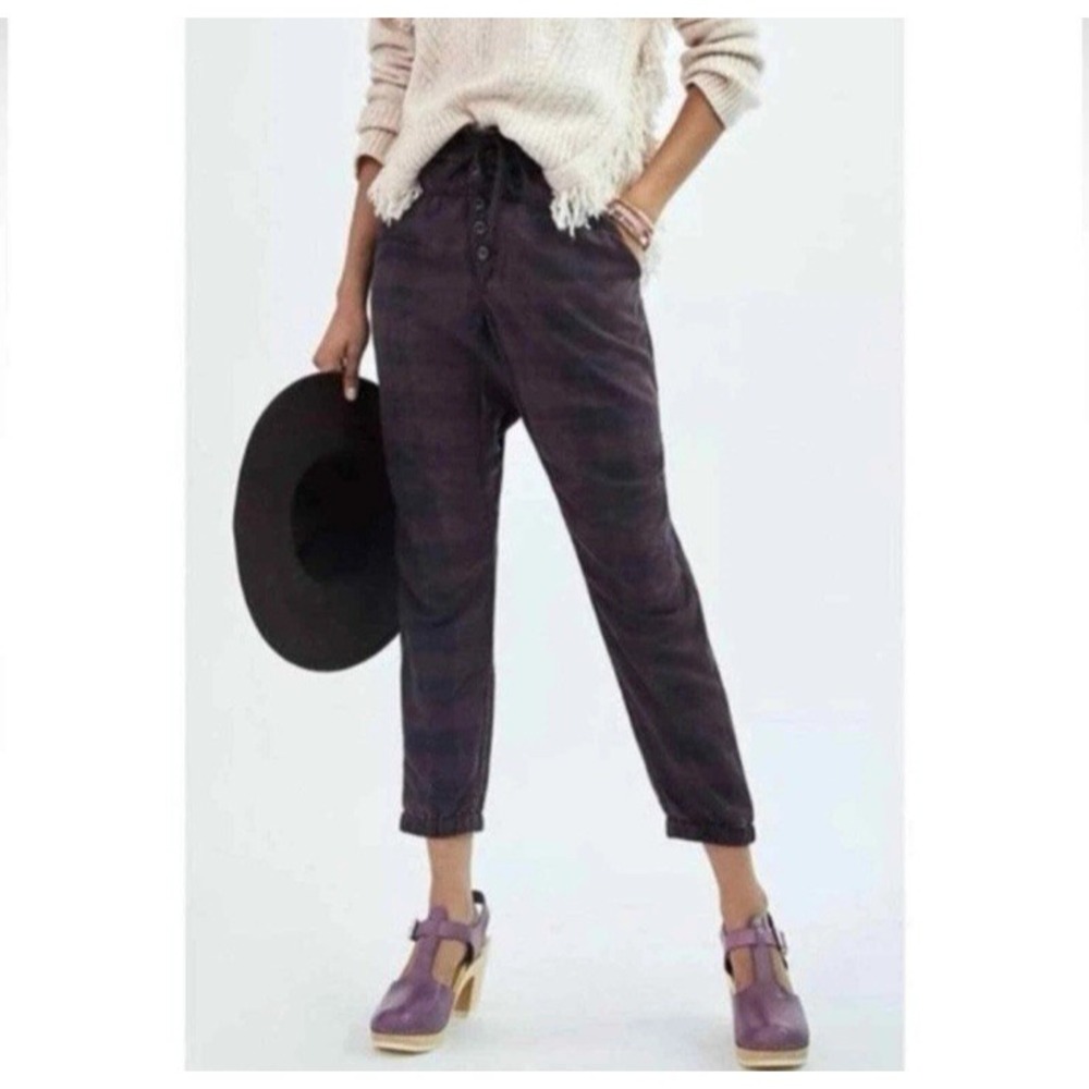 Anthropologie Jacquie Plum Button‎ Fly Jogger Pants Size XS